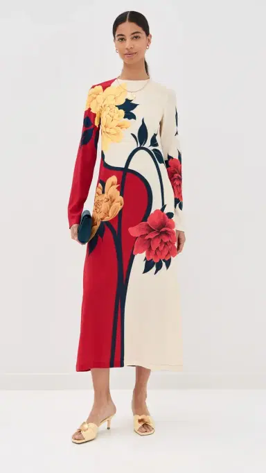 La DoubleJ Long Sleeve wing Dress Queen Peony Placee | Thumbnail 5 La DoubleJ Long Sleeve wing Dress Queen Peony Placee | Thumbnail 5