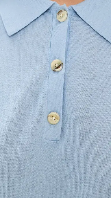 Renggli ilk Cashmere Boxy Long Sleeve Polo Azure | Thumbnail 6 Renggli ilk Cashmere Boxy Long Sleeve Polo Azure | Thumbnail 6