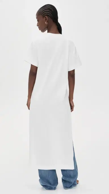 MEIMEIJ Short Sleeve T Shirt High Low with Train Off_White | Thumbnail 4 MEIMEIJ Short Sleeve T Shirt High Low with Train Off_White | Thumbnail 4