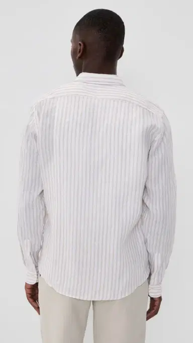 BOSS ong Sleeve inen Collared Shirt Open Beige | Thumbnail 4 BOSS ong Sleeve inen Collared Shirt Open Beige | Thumbnail 4