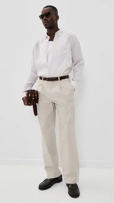 BOSS ong Sleeve inen Collared Shirt Open Beige | Thumbnail 6 BOSS ong Sleeve inen Collared Shirt Open Beige | Thumbnail 6