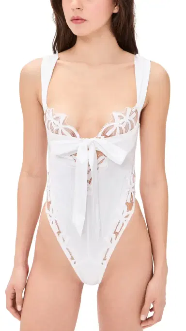 For Love & Lemons Hallie Teddy Thong Bodysuit White | Thumbnail 6 For Love & Lemons Hallie Teddy Thong Bodysuit White | Thumbnail 6