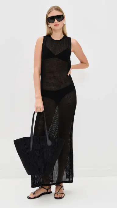 LE BOP Biarritz Maxi Coverup Dress Noir | Thumbnail 2 LE BOP Biarritz Maxi Coverup Dress Noir | Thumbnail 2