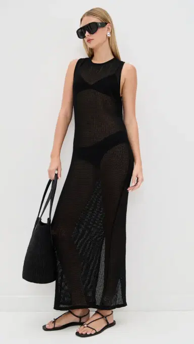 LE BOP Biarritz Maxi Coverup Dress Noir | Thumbnail 6 LE BOP Biarritz Maxi Coverup Dress Noir | Thumbnail 6