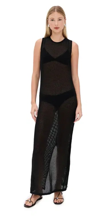 LE BOP Biarritz Maxi Coverup Dress Noir | Thumbnail 1 LE BOP Biarritz Maxi Coverup Dress Noir | Thumbnail 1