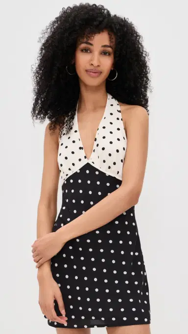 Bailey Rose Polka-Dot Mini Dress Black/Cream | Thumbnail 2 Bailey Rose Polka-Dot Mini Dress Black/Cream | Thumbnail 2