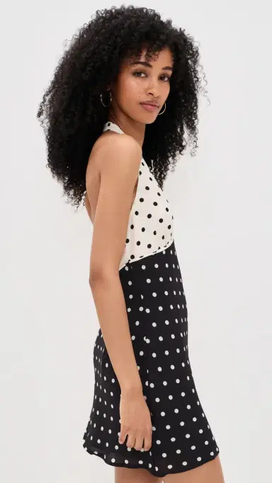 Bailey Rose Polka-Dot Mini Dress Black/Cream | Thumbnail 4 Bailey Rose Polka-Dot Mini Dress Black/Cream | Thumbnail 4