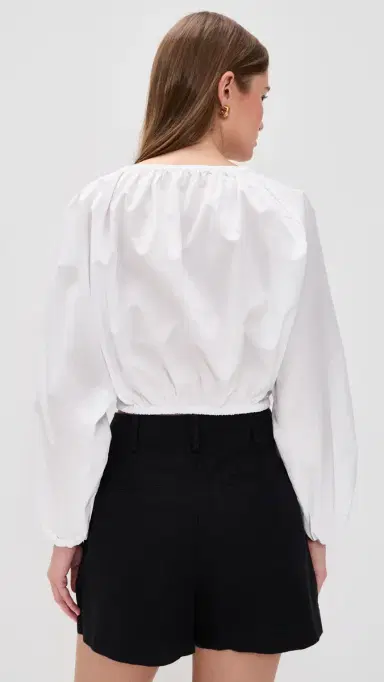 Faherty Coastal Poplin Nera Top White | Thumbnail 3 Faherty Coastal Poplin Nera Top White | Thumbnail 3