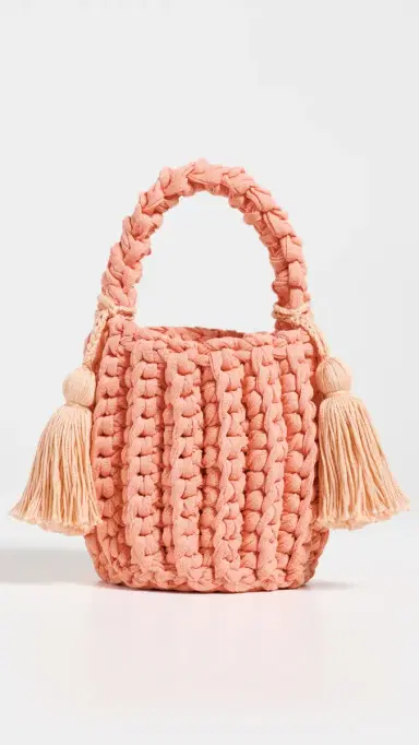 Binge Knitting Amalfi Bucket Bag Mini Melon One Size | Thumbnail 2 Binge Knitting Amalfi Bucket Bag Mini Melon One Size | Thumbnail 2