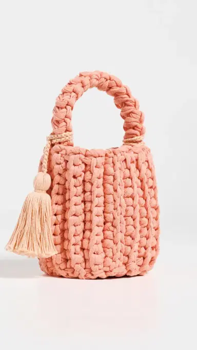 Binge Knitting Amalfi Bucket Bag Mini Melon One Size | Thumbnail 4 Binge Knitting Amalfi Bucket Bag Mini Melon One Size | Thumbnail 4
