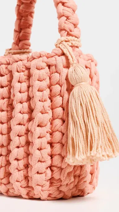 Binge Knitting Amalfi Bucket Bag Mini Melon One Size | Thumbnail 5 Binge Knitting Amalfi Bucket Bag Mini Melon One Size | Thumbnail 5