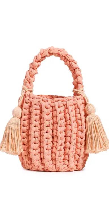 Binge Knitting Amalfi Bucket Bag Mini Melon One Size | Thumbnail 1 Binge Knitting Amalfi Bucket Bag Mini Melon One Size | Thumbnail 1
