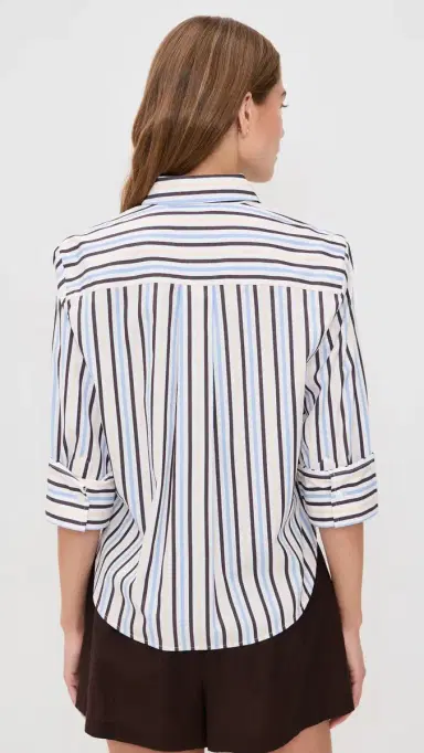 Madewell The ignature Y-Neck Shirt In Poplin Chocolate Plum | Thumbnail 3 Madewell The ignature Y-Neck Shirt In Poplin Chocolate Plum | Thumbnail 3