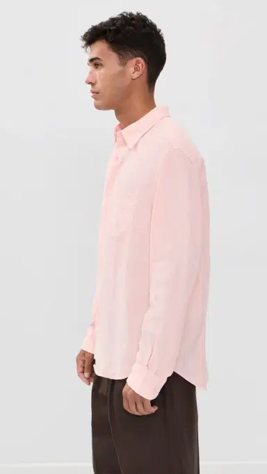 Madewell Long Sleeve Linen Top Solid Pink | Thumbnail 4 Madewell Long Sleeve Linen Top Solid Pink | Thumbnail 4