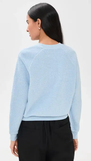 perfectwhitetee Ziggy Inside Out Fleece Long leeve hrunken Crewneck weatshirt Powder Blue | Thumbnail 3 perfectwhitetee Ziggy Inside Out Fleece Long leeve hrunken Crewneck weatshirt Powder Blue | Thumbnail 3