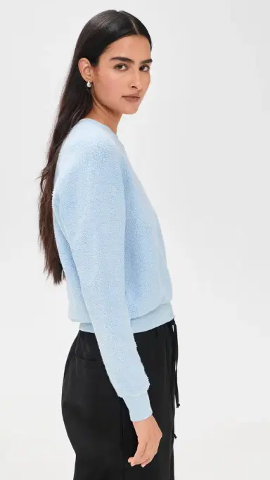 perfectwhitetee Ziggy Inside Out Fleece Long leeve hrunken Crewneck weatshirt Powder Blue | Thumbnail 4 perfectwhitetee Ziggy Inside Out Fleece Long leeve hrunken Crewneck weatshirt Powder Blue | Thumbnail 4