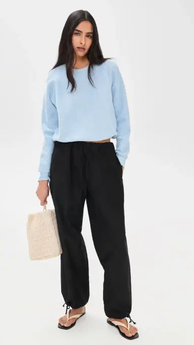 perfectwhitetee Ziggy Inside Out Fleece Long leeve hrunken Crewneck weatshirt Powder Blue | Thumbnail 5 perfectwhitetee Ziggy Inside Out Fleece Long leeve hrunken Crewneck weatshirt Powder Blue | Thumbnail 5