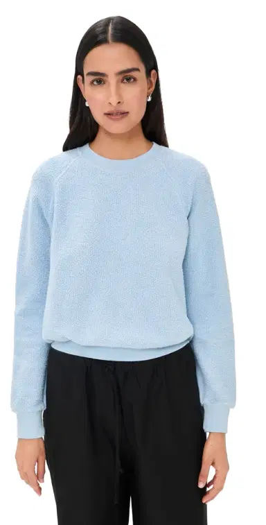 perfectwhitetee Ziggy Inside Out Fleece Long leeve hrunken Crewneck weatshirt Powder Blue | Thumbnail 1 perfectwhitetee Ziggy Inside Out Fleece Long leeve hrunken Crewneck weatshirt Powder Blue | Thumbnail 1