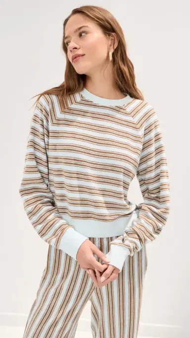LE BOP arlow Sweatshirt Light Blue/Chocolate | Thumbnail 3 LE BOP arlow Sweatshirt Light Blue/Chocolate | Thumbnail 3