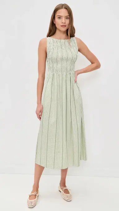 Hill House Home The Cosima Nap Dress Green Jacquard Stripe | Thumbnail 5 Hill House Home The Cosima Nap Dress Green Jacquard Stripe | Thumbnail 5