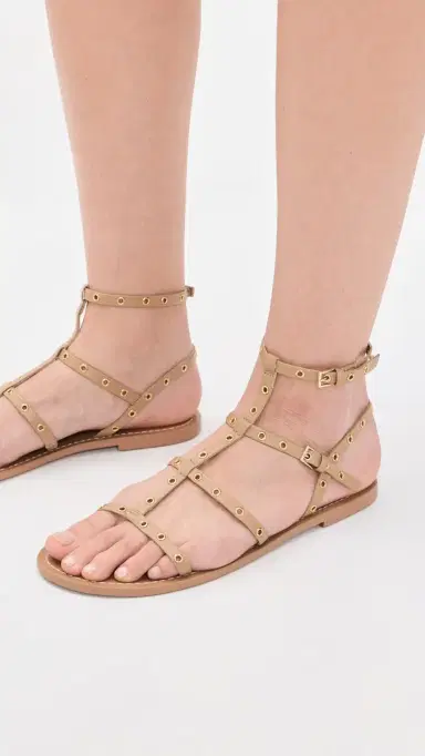 Cinq à Sept Ariella Strappy Grommet Sandals Brown Sugar 39 | Thumbnail 3 Cinq à Sept Ariella Strappy Grommet Sandals Brown Sugar 39 | Thumbnail 3