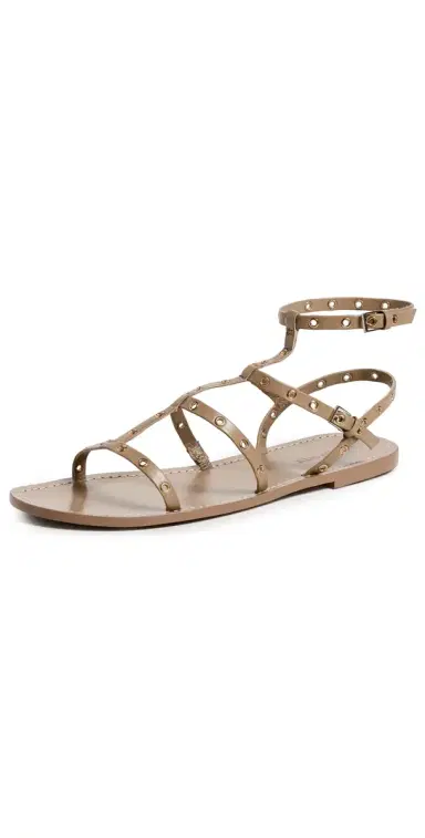Cinq à Sept Ariella Strappy Grommet Sandals Brown Sugar 39 | Thumbnail 1 Cinq à Sept Ariella Strappy Grommet Sandals Brown Sugar 39 | Thumbnail 1