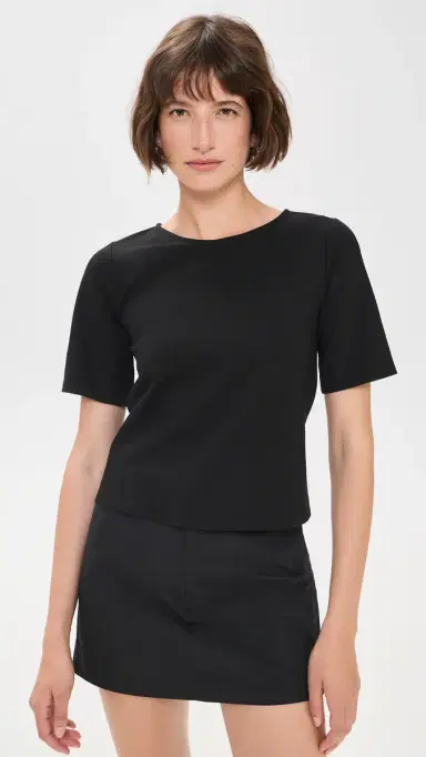 RIPLEY RADER Ponte Extended Short Sleeve Top Black | Thumbnail 2 RIPLEY RADER Ponte Extended Short Sleeve Top Black | Thumbnail 2