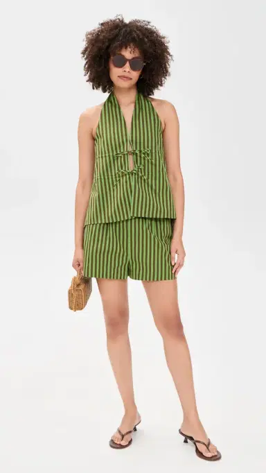 HEVRON Remi Shorts Green tripe | Thumbnail 5 HEVRON Remi Shorts Green tripe | Thumbnail 5