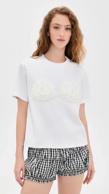 English Factory Pearl eashell T-Shirt White | Thumbnail 2 English Factory Pearl eashell T-Shirt White | Thumbnail 2
