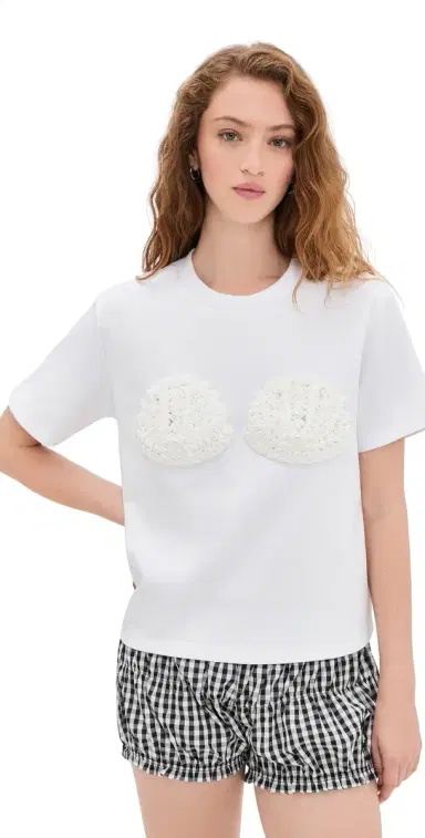 English Factory Pearl eashell T-Shirt White | Thumbnail 1 English Factory Pearl eashell T-Shirt White | Thumbnail 1