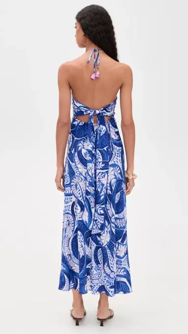 Poupette St Barth Carla Long Dress Blue Holy Snake | Thumbnail 3 Poupette St Barth Carla Long Dress Blue Holy Snake | Thumbnail 3