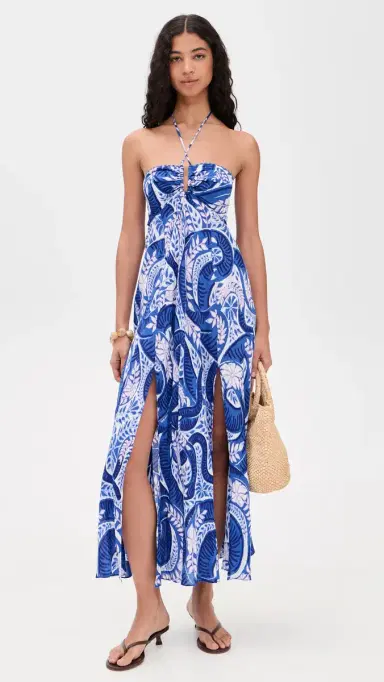 Poupette St Barth Carla Long Dress Blue Holy Snake | Thumbnail 5 Poupette St Barth Carla Long Dress Blue Holy Snake | Thumbnail 5
