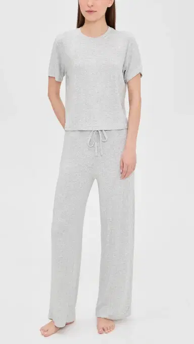 HONEYDEW Luxe Modal Tee and Pants et Heather Grey | Thumbnail 2 HONEYDEW Luxe Modal Tee and Pants et Heather Grey | Thumbnail 2