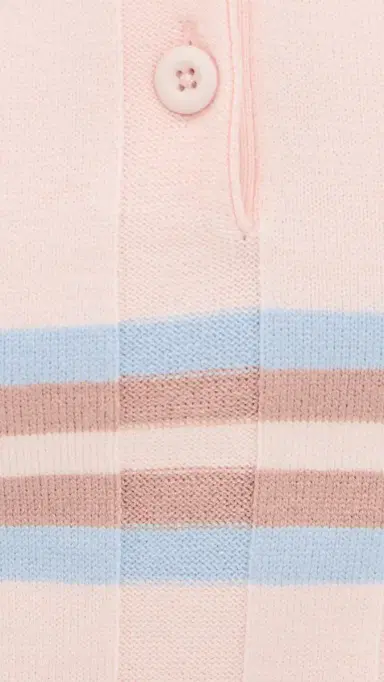 Rowing Blazers Knit Intarsia Stripe Long Sleeve Polo Pink | Thumbnail 6 Rowing Blazers Knit Intarsia Stripe Long Sleeve Polo Pink | Thumbnail 6