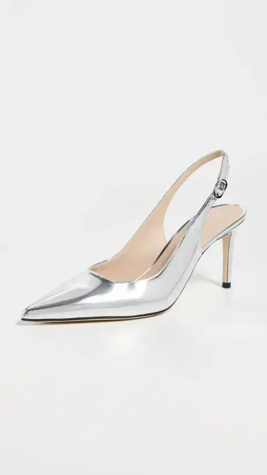 Stuart Weitzman Stuart Power Slingbacks 7 Silver | Thumbnail 2 Stuart Weitzman Stuart Power Slingbacks 7 Silver | Thumbnail 2