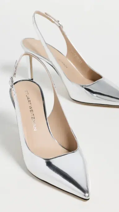Stuart Weitzman Stuart Power Slingbacks 7 Silver | Thumbnail 5 Stuart Weitzman Stuart Power Slingbacks 7 Silver | Thumbnail 5