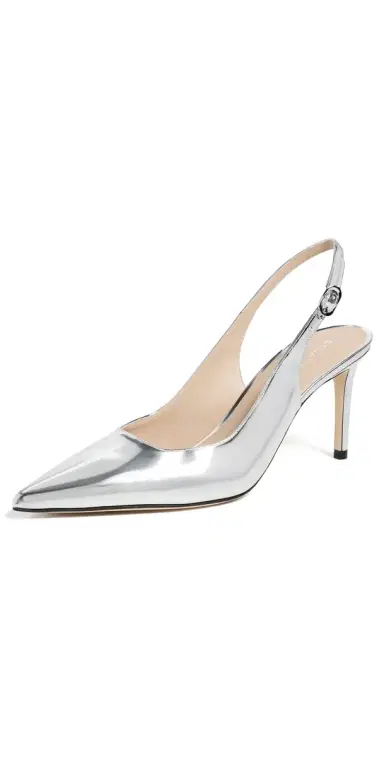 Stuart Weitzman Stuart Power Slingbacks 7 Silver | Thumbnail 1 Stuart Weitzman Stuart Power Slingbacks 7 Silver | Thumbnail 1