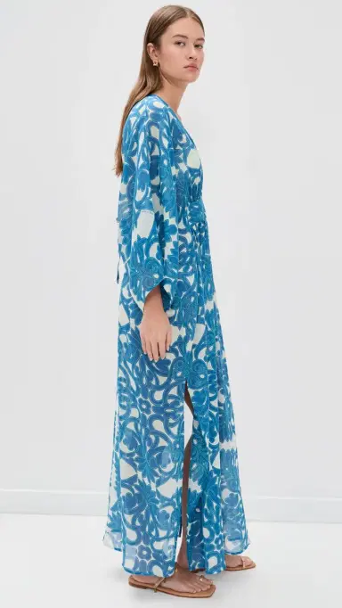 Poupette St Barth Sol Caftan Blue Mantra One Size | Thumbnail 4 Poupette St Barth Sol Caftan Blue Mantra One Size | Thumbnail 4