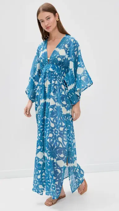Poupette St Barth Sol Caftan Blue Mantra One Size | Thumbnail 5 Poupette St Barth Sol Caftan Blue Mantra One Size | Thumbnail 5