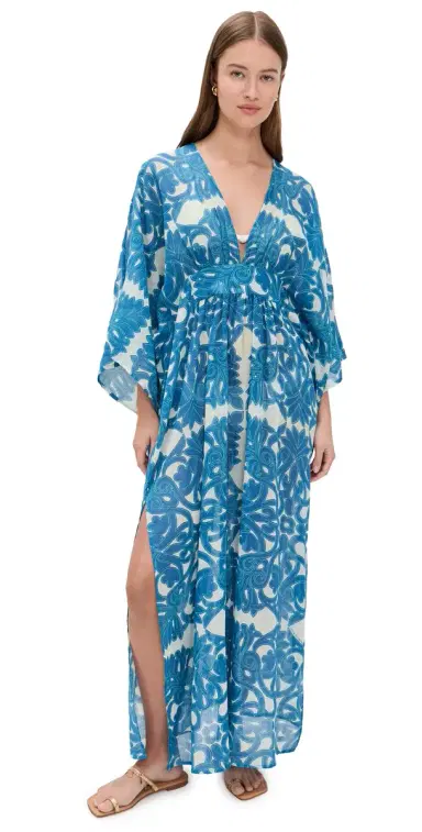 Poupette St Barth Sol Caftan Blue Mantra One Size | Thumbnail 1 Poupette St Barth Sol Caftan Blue Mantra One Size | Thumbnail 1