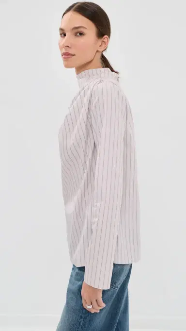 Kallmeyer Penelope Draped Blouse Dove Stripe | Thumbnail 4 Kallmeyer Penelope Draped Blouse Dove Stripe | Thumbnail 4
