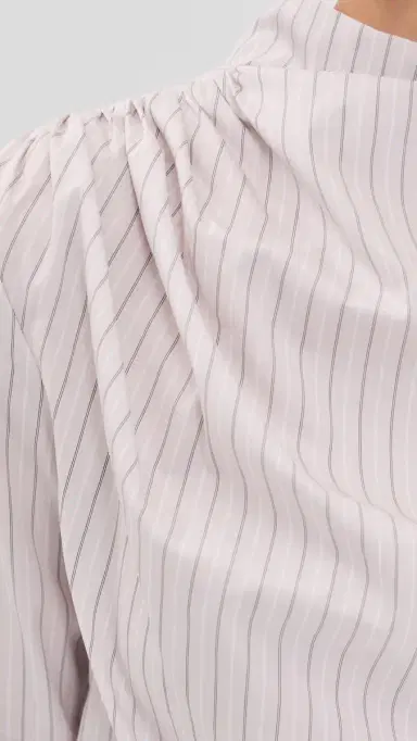 Kallmeyer Penelope Draped Blouse Dove Stripe | Thumbnail 6 Kallmeyer Penelope Draped Blouse Dove Stripe | Thumbnail 6