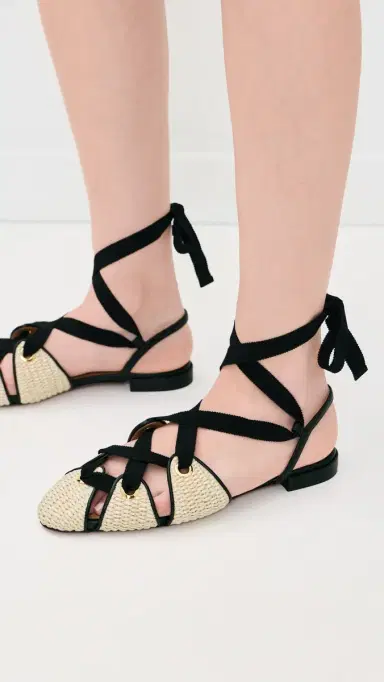 Ulla Johnson Artemis Eyelet Flat Sandals Natural | Thumbnail 3 Ulla Johnson Artemis Eyelet Flat Sandals Natural | Thumbnail 3