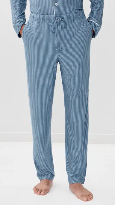 Eberjey William Modal Printed Long Pajamas et Duo tripe late Blue/ | Thumbnail 5 Eberjey William Modal Printed Long Pajamas et Duo tripe late Blue/ | Thumbnail 5