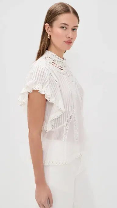 FARM Rio Off-White Blouse with Appliques Off-White | Thumbnail 4 FARM Rio Off-White Blouse with Appliques Off-White | Thumbnail 4