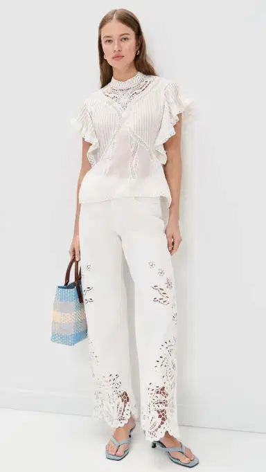 FARM Rio Off-White Blouse with Appliques Off-White | Thumbnail 5 FARM Rio Off-White Blouse with Appliques Off-White | Thumbnail 5
