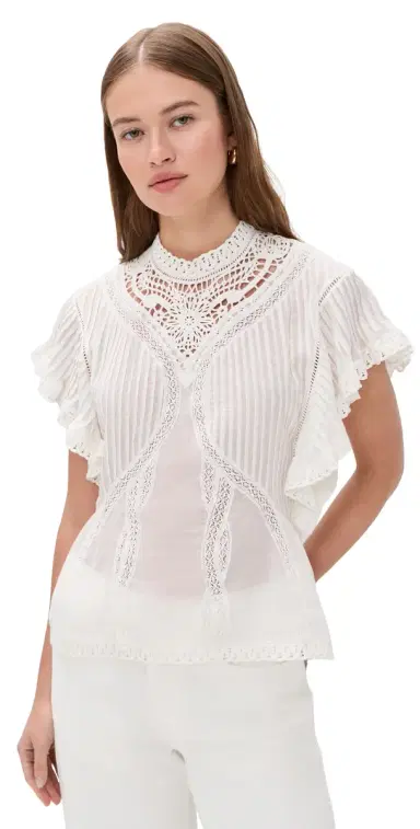 FARM Rio Off-White Blouse with Appliques Off-White | Thumbnail 1 FARM Rio Off-White Blouse with Appliques Off-White | Thumbnail 1