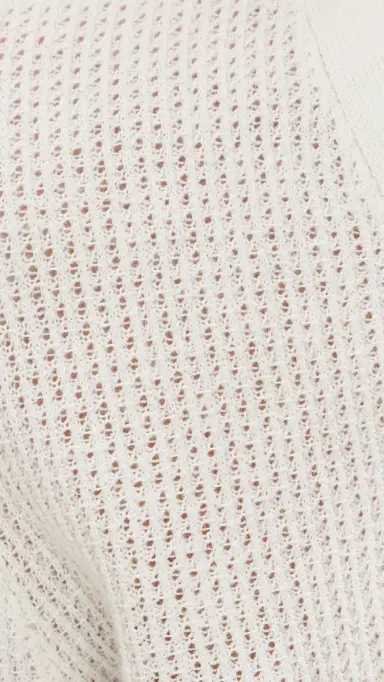 Enza Costa inen Open Knit Cropped V Neck Cardigan Off White | Thumbnail 6 Enza Costa inen Open Knit Cropped V Neck Cardigan Off White | Thumbnail 6