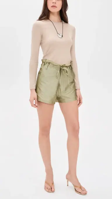 CHAN LUU Techno Taffeta Shorts Sage 3 | Thumbnail 5 CHAN LUU Techno Taffeta Shorts Sage 3 | Thumbnail 5