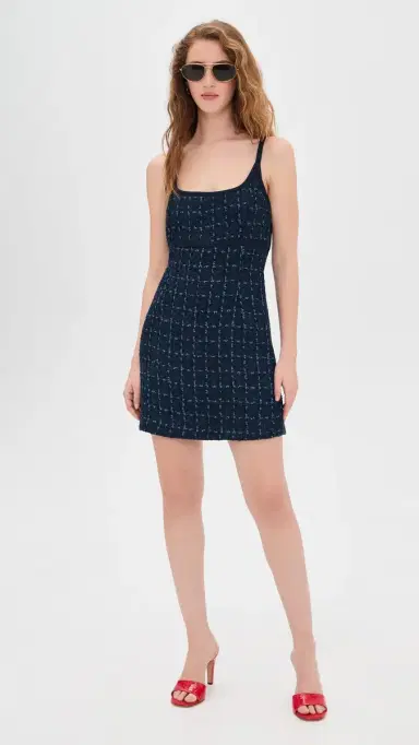 endless rose Knit Trimmed Tweed Mini Dress Navy | Thumbnail 5 endless rose Knit Trimmed Tweed Mini Dress Navy | Thumbnail 5